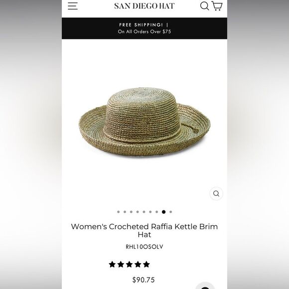 San Diego Hat Company Natural Woven Straw Hat Tan & Olive OS Beach Boho Vacation main image 6